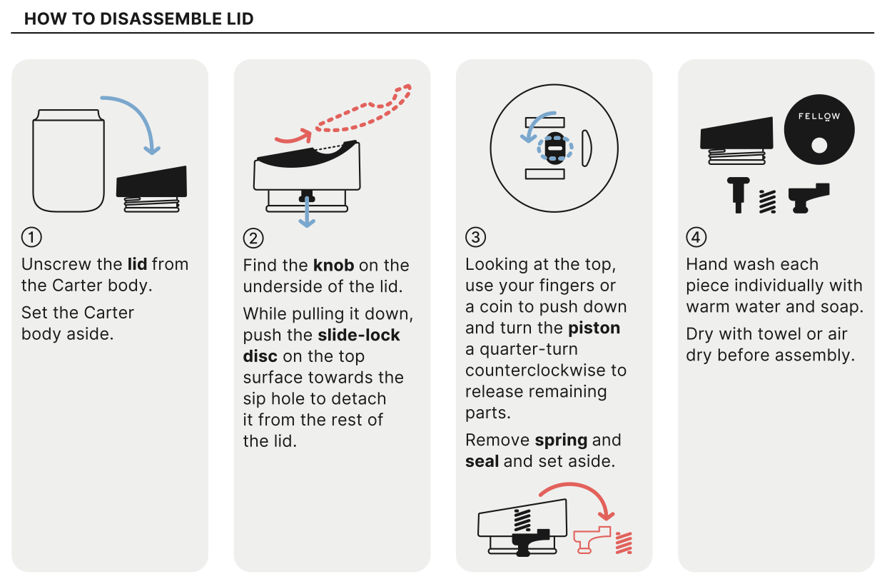 How do you clean Slide Lid Fellow Products